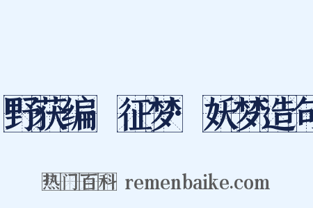野获编·征梦·妖梦造句是什么意思的图片
